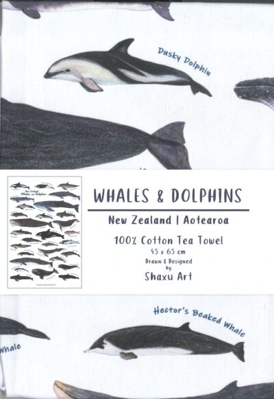 TEATOWEL - NEW ZEALAND WHALES AND DOLPHINS