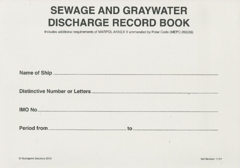 SEWAGE AND GRAYWATER DISCHARGE RECORD BOOK