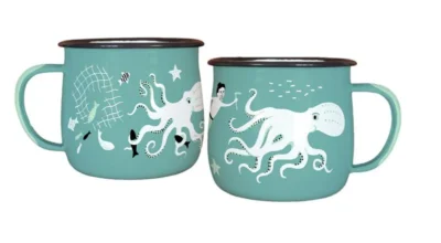 KUPE AND TE WHEKE ENAMEL MUG