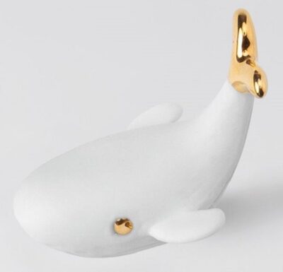 LUCKY CHARM WHALE - PORCELAIN ORNAMENT